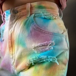 Custom Dyed High Waisted Vintage Denim Lee Shorts